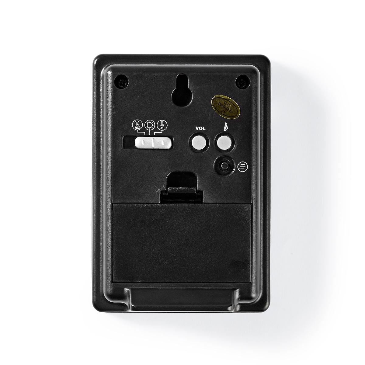 Nedis Wireless Doorbell Set | Battery Powered | 3 V DC | 1x CR2032 | Volume: 80 dB | Signal range: 300 m | IP44 | 36 Melodies | 1 Receiver | Black