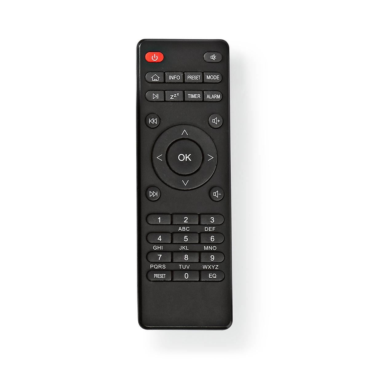 Nedis Replacement Remote Control | Suitable for: RDIN3000BK / RDIN4000BK / RDIN5000BK / RDIN5005BK | Fixed | 1 Device | Clear Lay-out | Infrared | Black