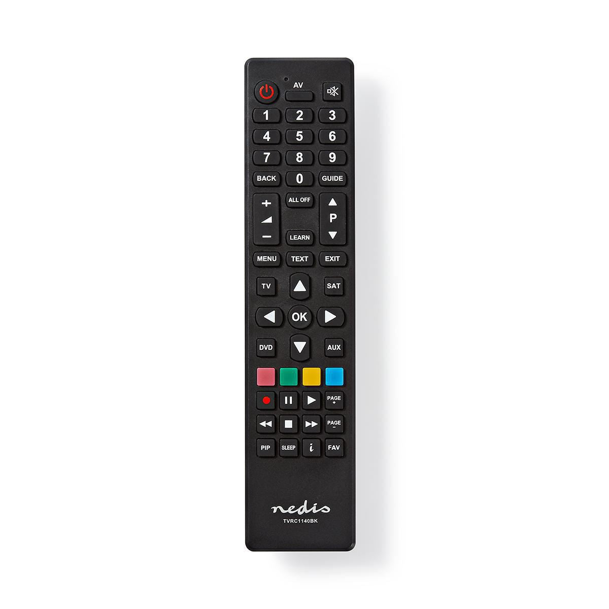 Nedis Universal Remote Control | Programmable | 4 Devices | Clear Lay-out | Infrared | Black
