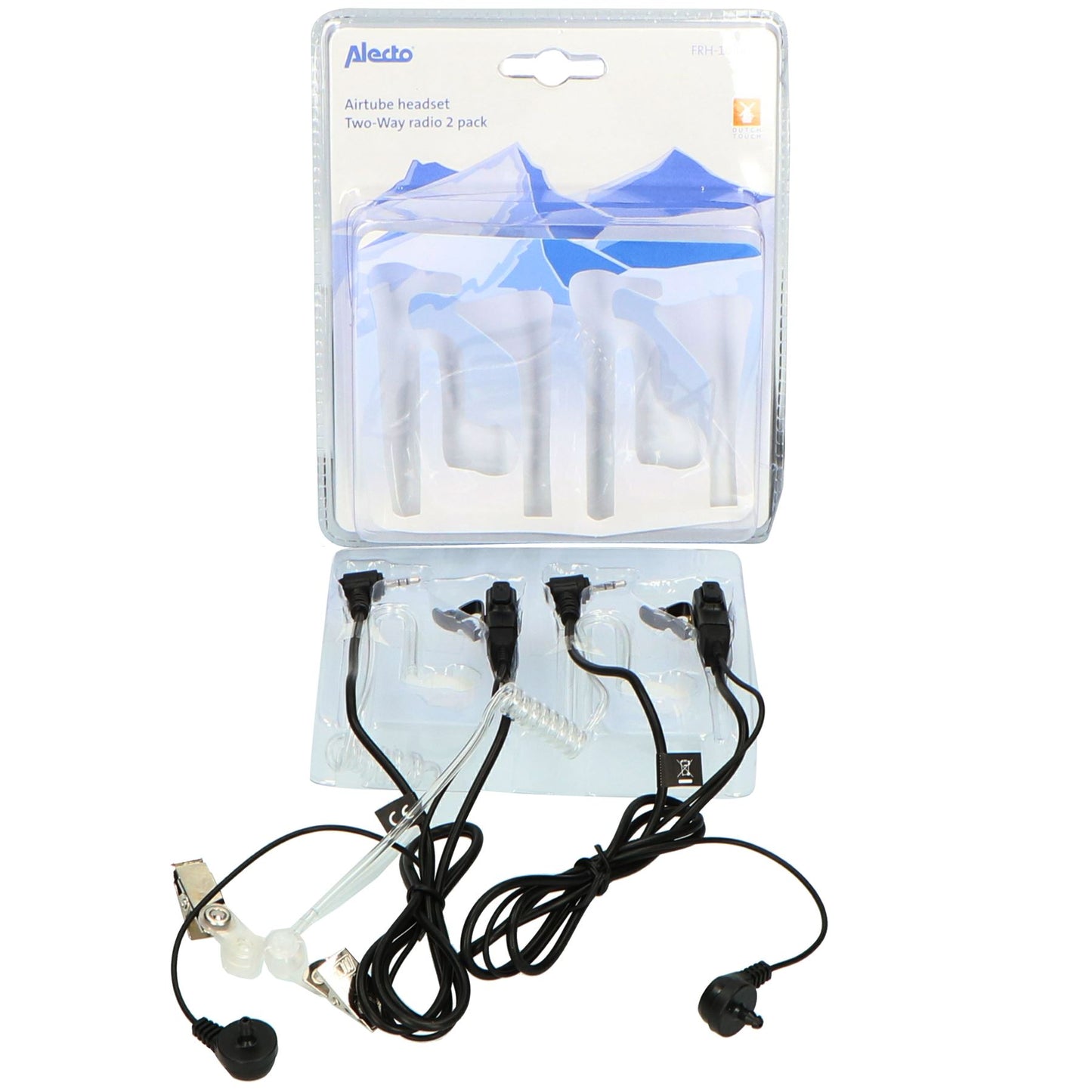 Alecto FRH-10 Airtube Headset for Two-Way Walkie-Talkie Handsets Radios | 2 Headsets