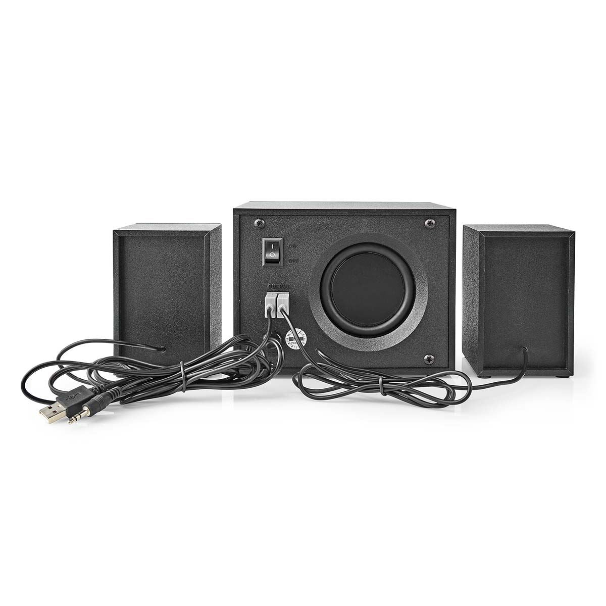 Nedis Gaming Speaker | Speaker channels: 2.1 | USB Powered | 3.5 mm Male | 33 W | LED | Volume control