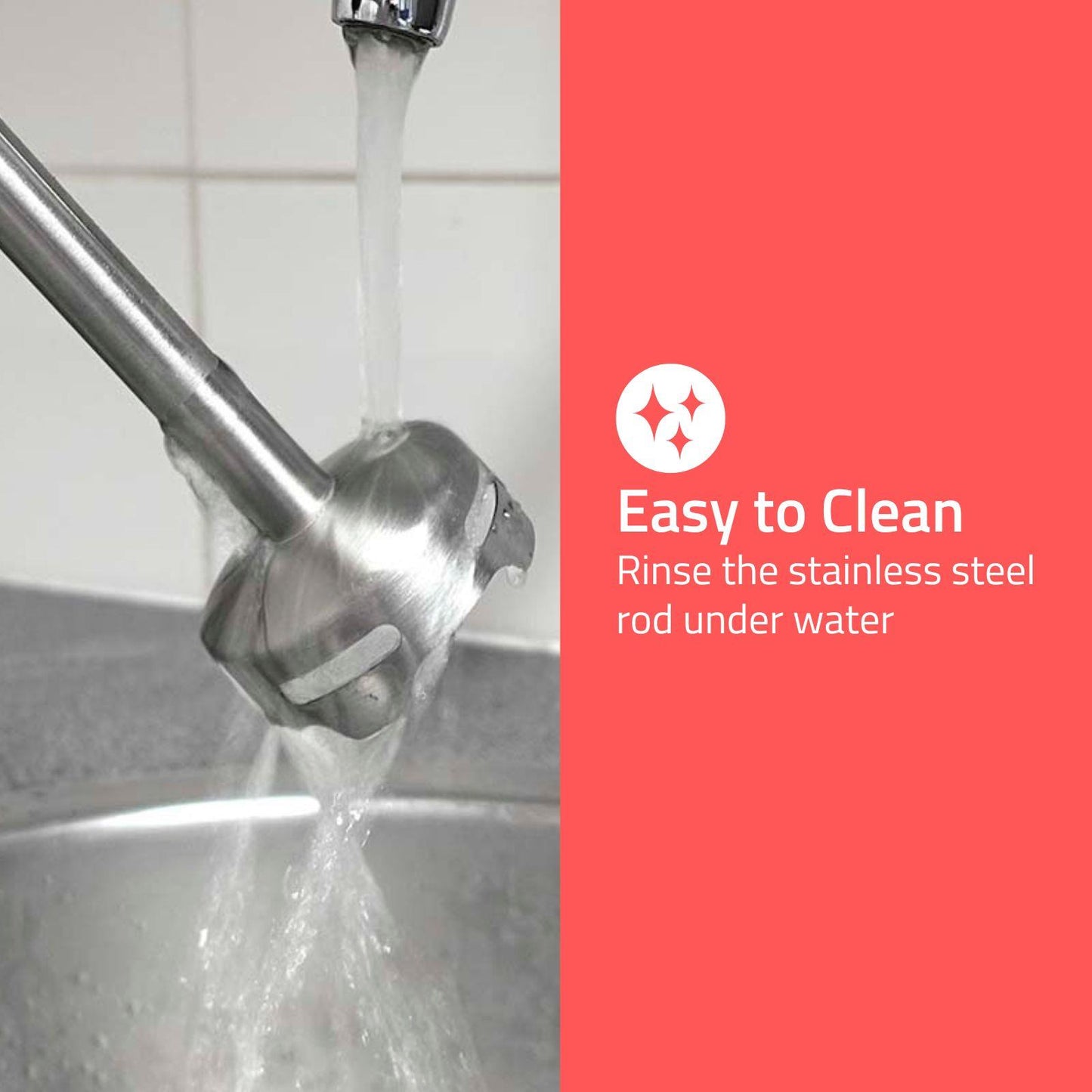 Nedis Hand Blender | 100 W | Speed settings: 1-Speed Setting | Black / Silver