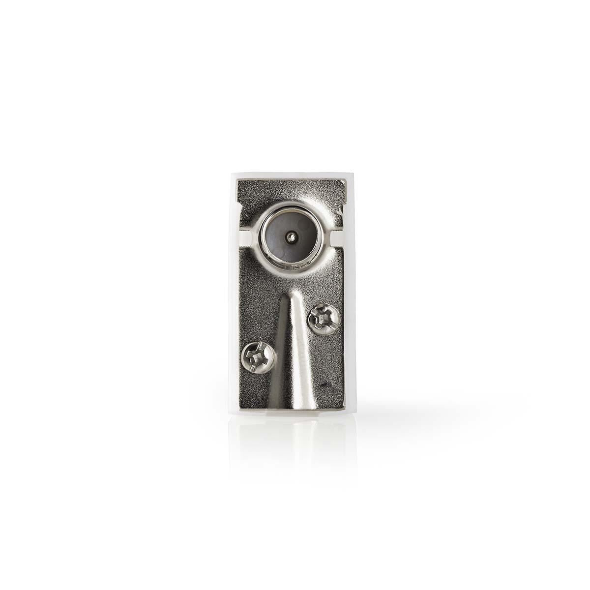 Nedis IEC (Coax) Connector | Angled | Female / Male | Nickel Plated | 75 Ohm | Screw | Cable input diameter: 7.0 mm | Metal / PVC | White | 2 pcs | Box