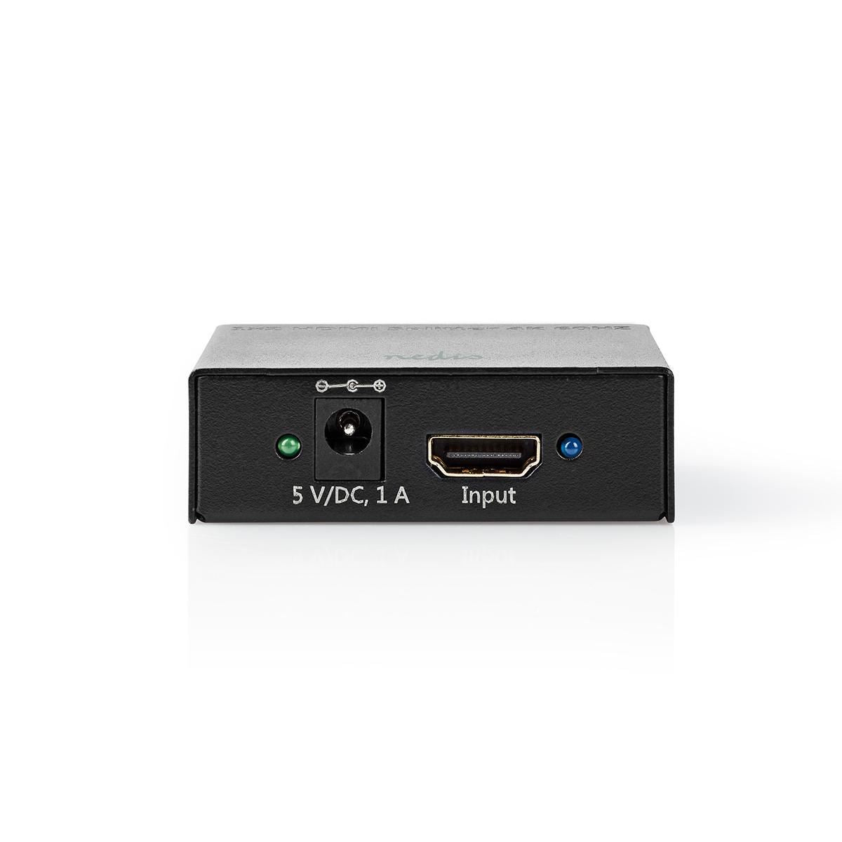 Nedis HDMI™ Splitter | 2 port(s) | HDMI™ Input | 2x HDMI™ Output | 4K@60Hz | 18 Gbps | Metal | Anthracite