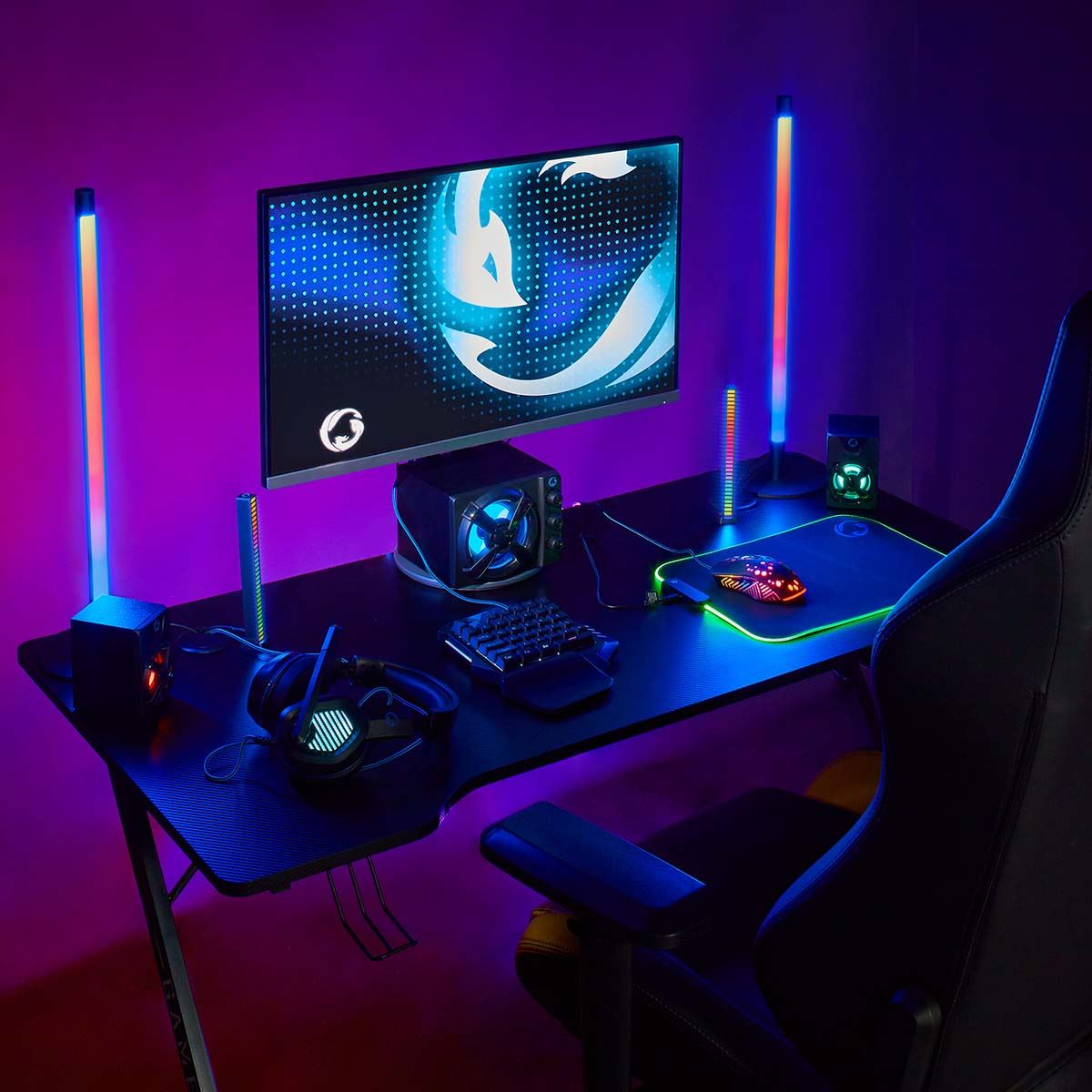 Nedis Gaming Speaker | Speaker channels: 2.1 | USB Powered | 3.5 mm Male | 33 W | LED | Volume control