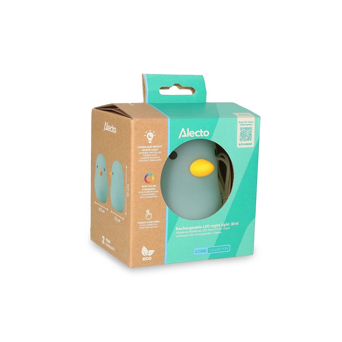 Alecto BC140BIRD | Rechargeable LED Chrildresn Night Light, Nird