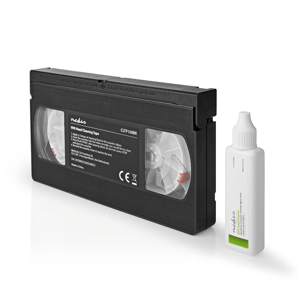 Nedis Head Cleaning Tape | 20 ml | VHS Heads | Black