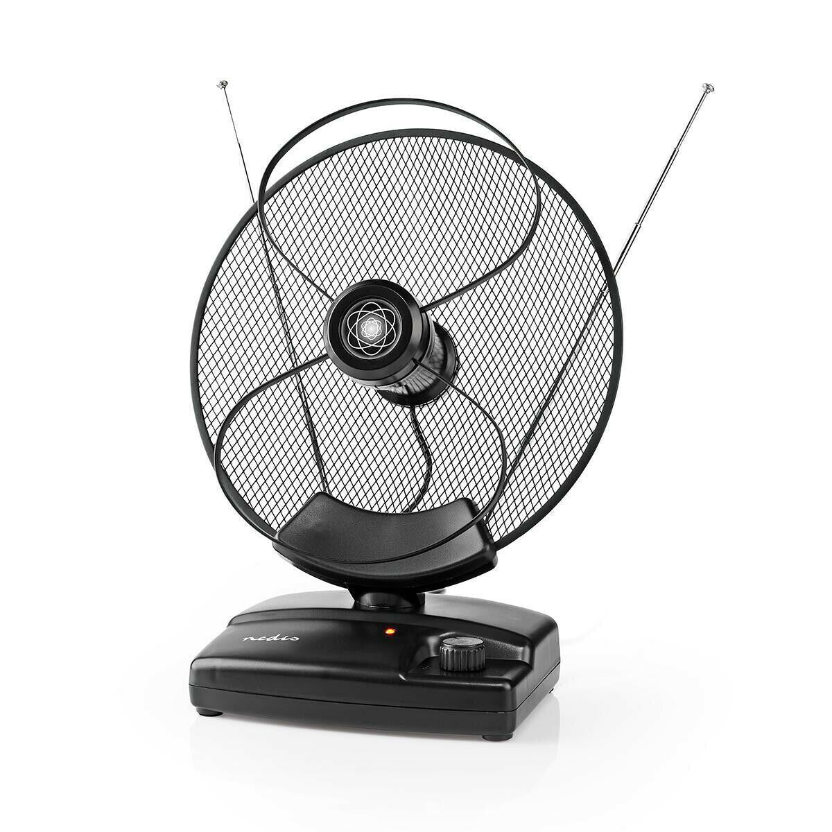 Nedis Indoor HDTV Antenna | Active | FM / UHF / VHF | Reception range: 0-25 km | LTE700 | Gain: 36 dB | Gain control | ABS | Black