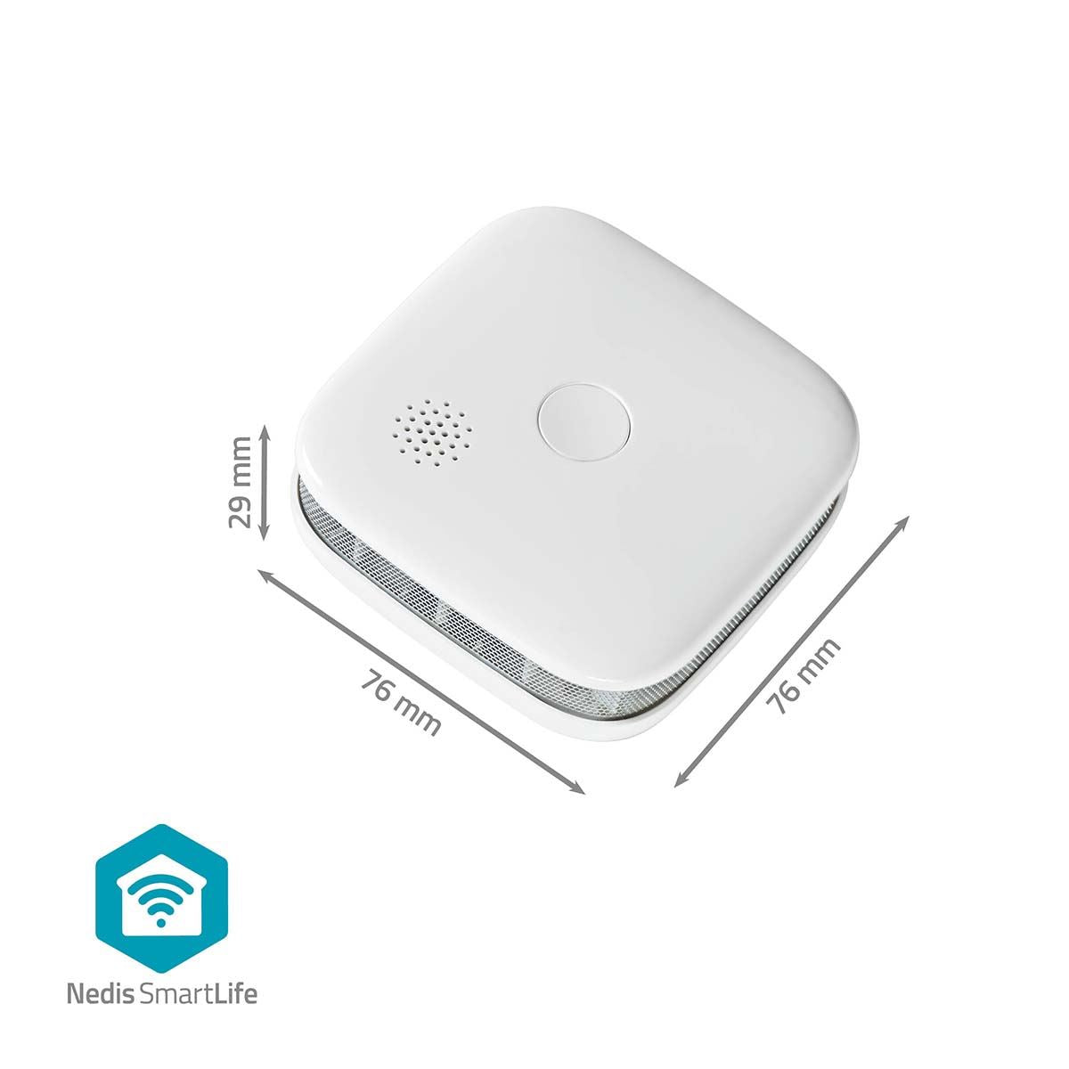 Nedis SmartLife Smoke Detector | Wi-Fi | Battery Powered | Sensor life cycle: 10 year | EN 14604 | Max. battery life: 24 Months | 85 dB | White | 1 pcs