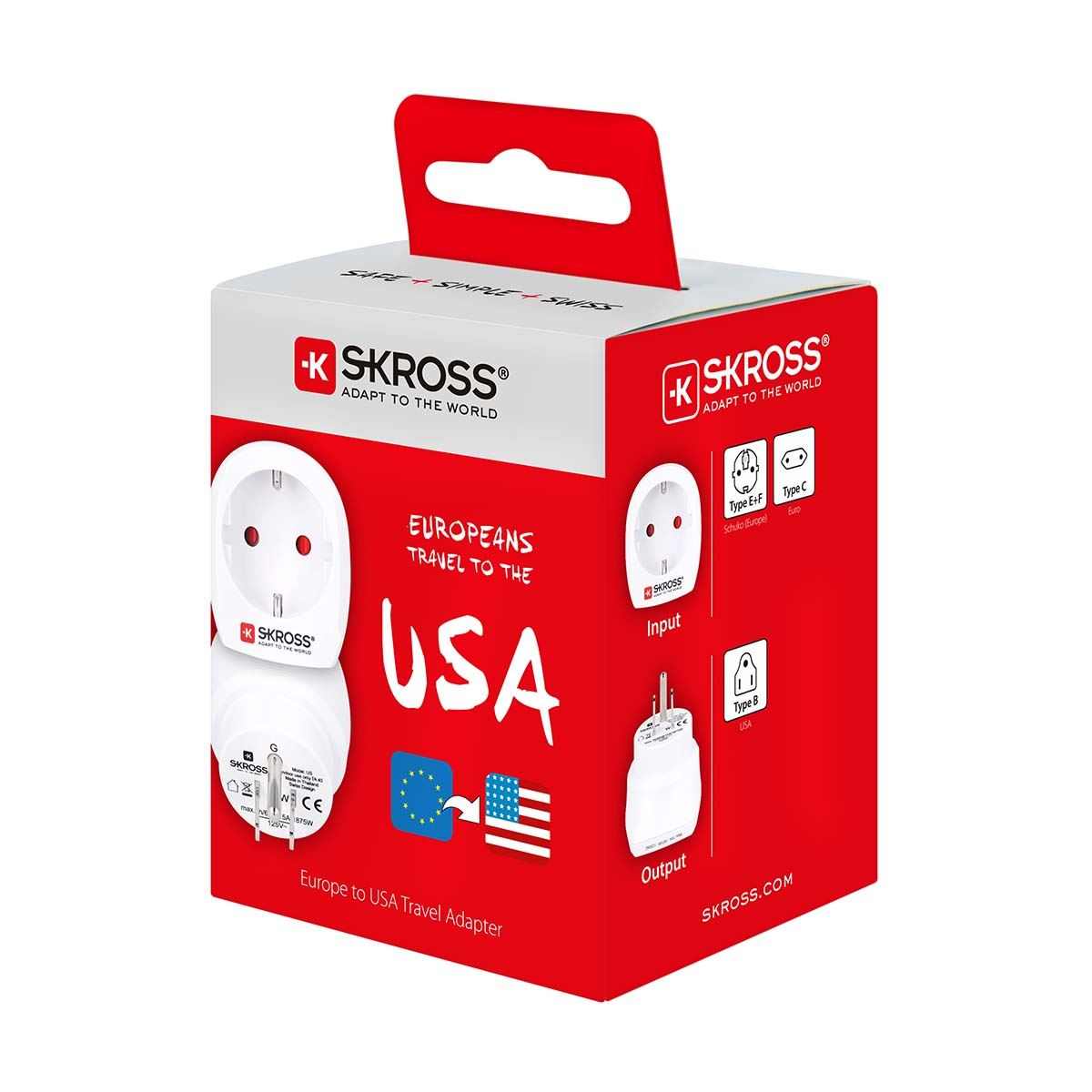 Skross SKross | Travel Adapter Europe-to-USA Earthed