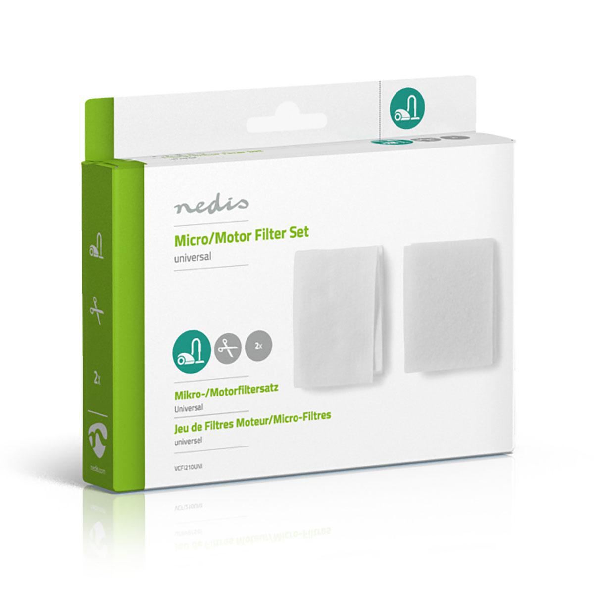 Nedis Universal Vacuum Cleaner Filter Set | Micro filter | Motor filter | Cuttable | Universally applicable | Replacement for: Universal