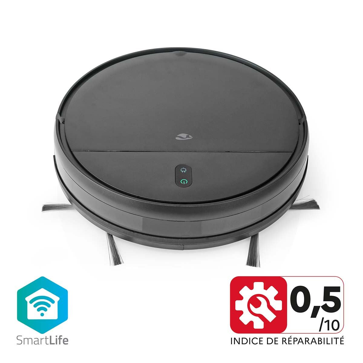 Nedis SmartLife Robot Vacuum Cleaner | Random | Wi-Fi | Capacity collection reservoir: 0.2 l | Automatic charging | Maximum operating time: 1.8 hrs | Black | Android™ / IOS