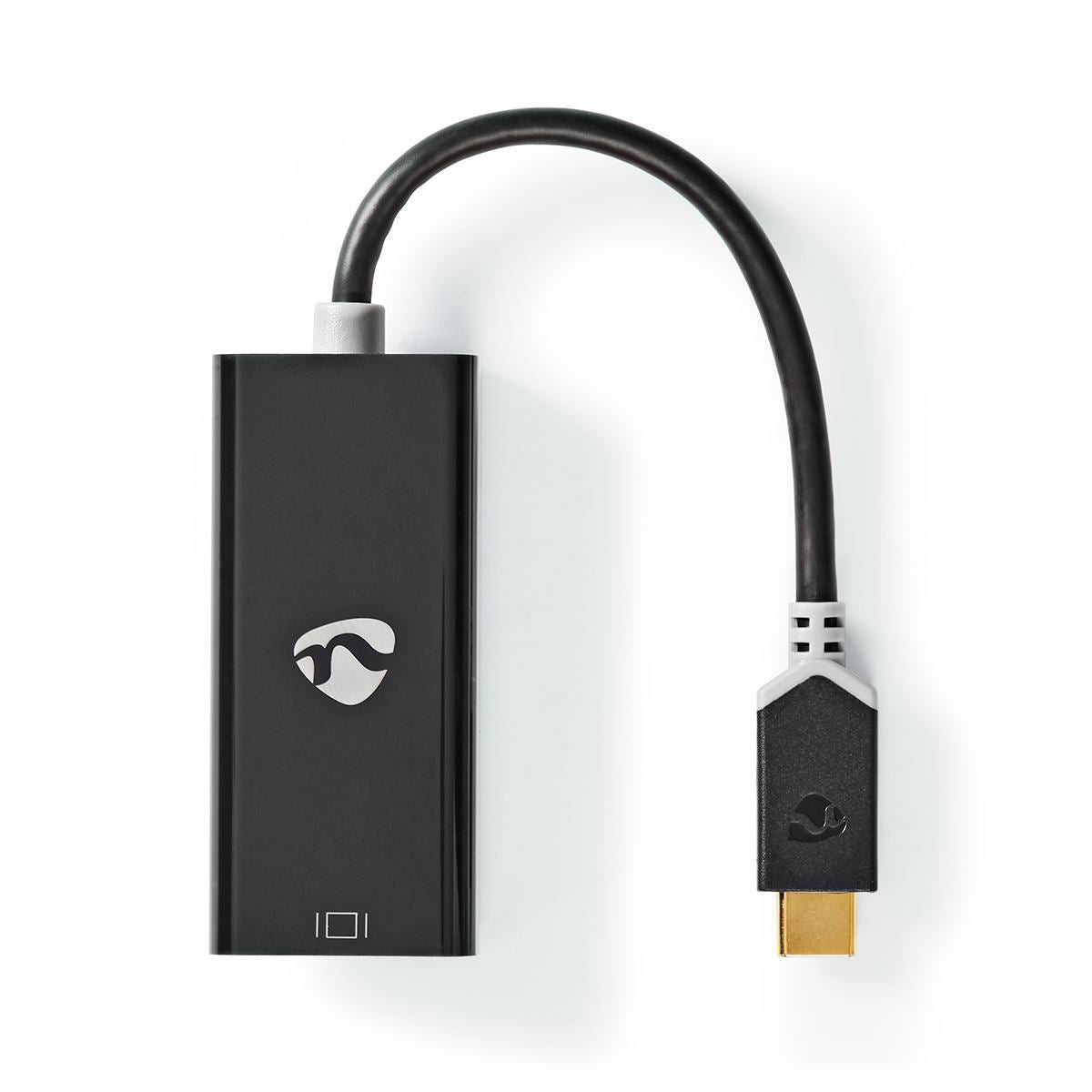 Nedis USB-C™ Adapter | USB 3.2 Gen 1 | USB-C™ Male | Mini DisplayPort Female | 0.20 m | Round | Gold Plated | PVC | Anthracite | Window Box