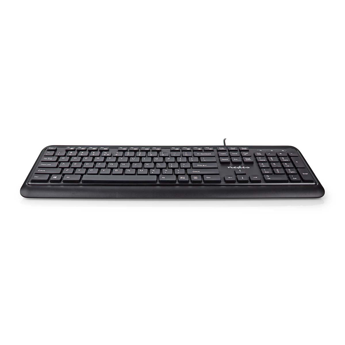 Nedis Wired Keyboard | USB-A | Multimedia | QWERTY | US Layout | Numeric keypad