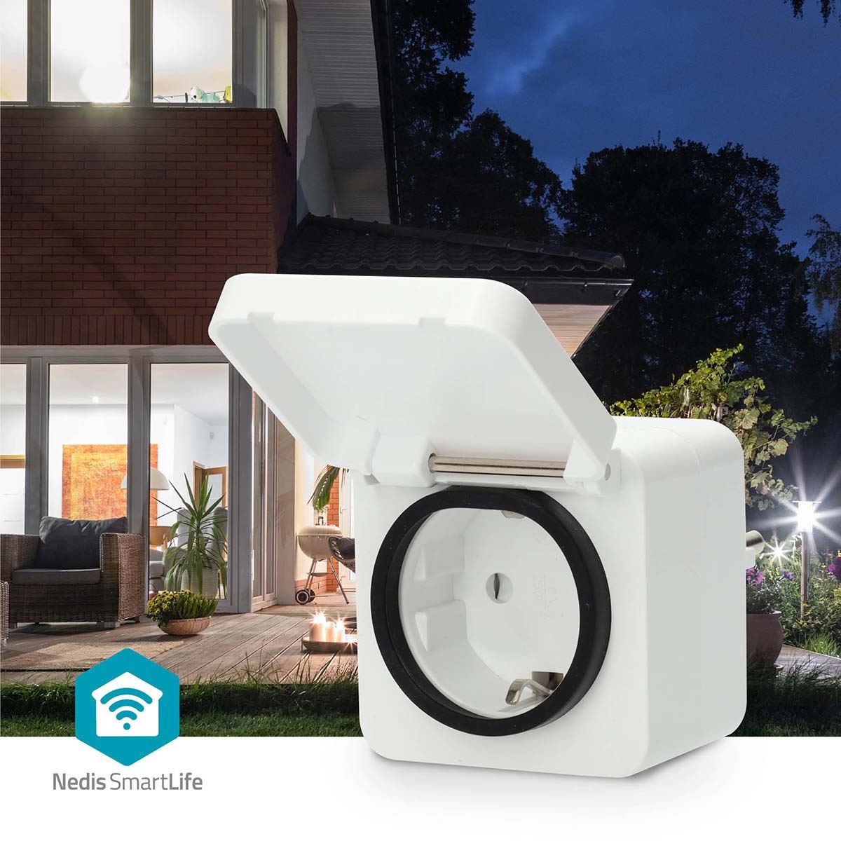 Nedis SmartLife Smart Plug | Wi-Fi | IP44 | 3680 W | Plug with earth contact | -25 - 55 °C | Android™ / IOS | Grey / White | 1 pcs
