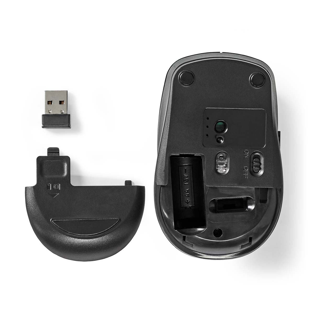 Nedis Mouse and Keyboard Set | Wireless | Mouse and keyboard connection: USB | 800 / 1200 / 1600 dpi | Adjustable DPI | QWERTY | US Layout