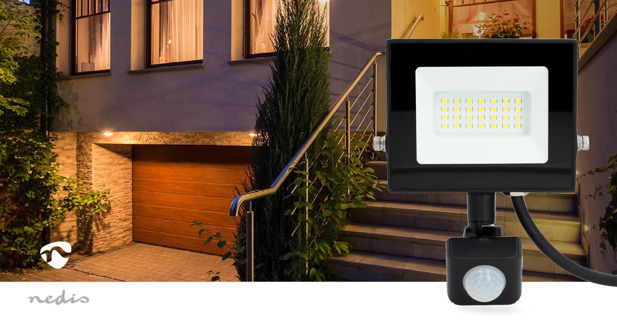 Nedis LED Floodlight | 4000 K | Rated luminous flux: 1620 lm | IP44 | 1.00 m | Energy class: F | 220 - 240 V AC 50/60 Hz | 20 W