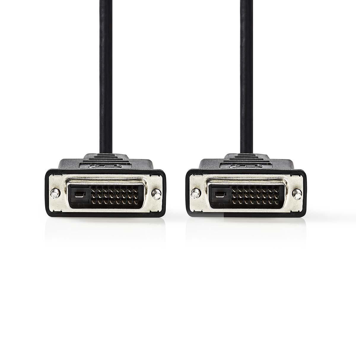 Nedis DVI Cable | DVI-D 24+1-Pin Male | DVI-D 24+1-Pin Male | 1080p | Nickel Plated | 10.0 m | Straight | PVC | Black | Polybag
