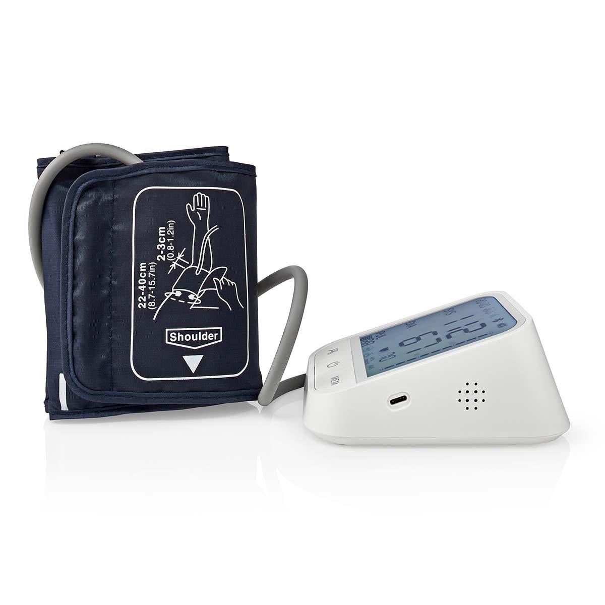 Nedis SmartLife Blood Pressure Monitor | Arm | Bluetooth® | LCD Display | 22 - 42 cm | Detection for cuff wearing / Irregular heartbeat detection / Keep still indication | White