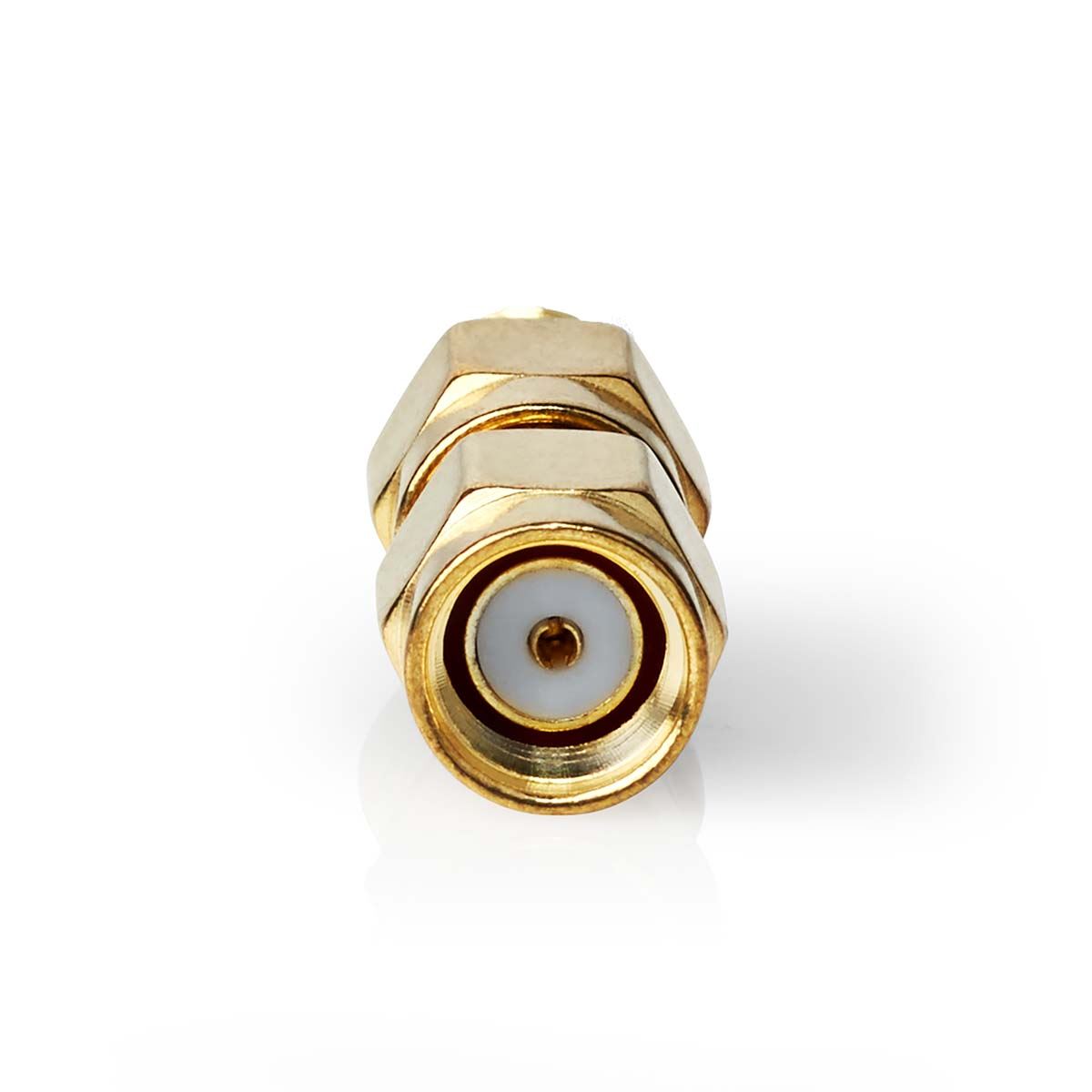 Nedis SMA Adapter | SMA Male Reverse Polarity | SMA Female | Gold Plated | 50 Ohm | Straight | Copper | Gold | 2 pcs | Box