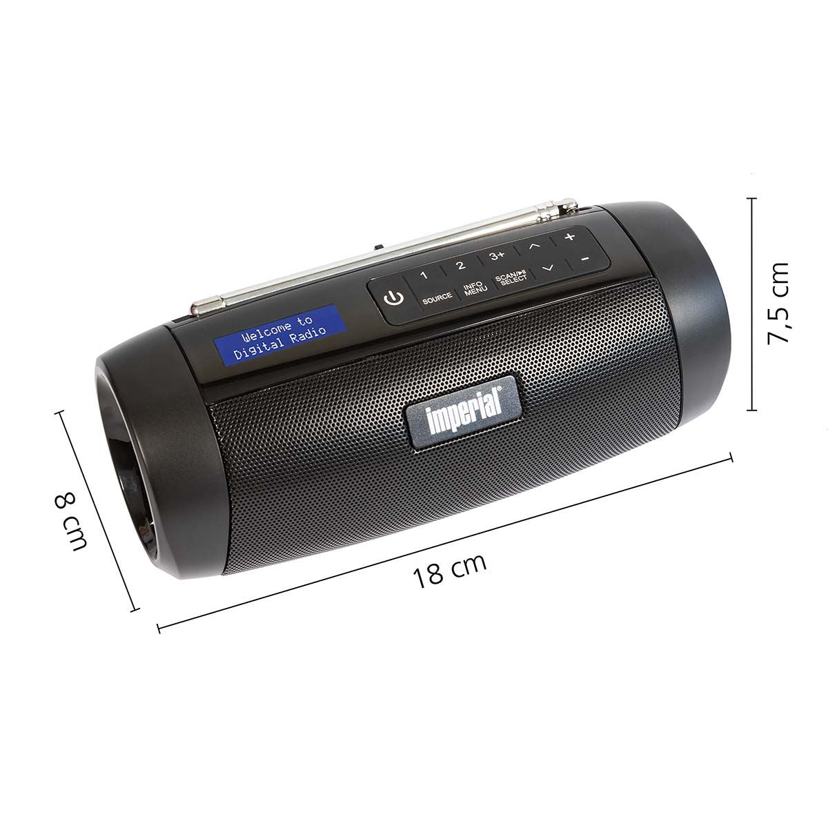 Imperial DABMAN GO DAB+ / FM Compact Radio Black