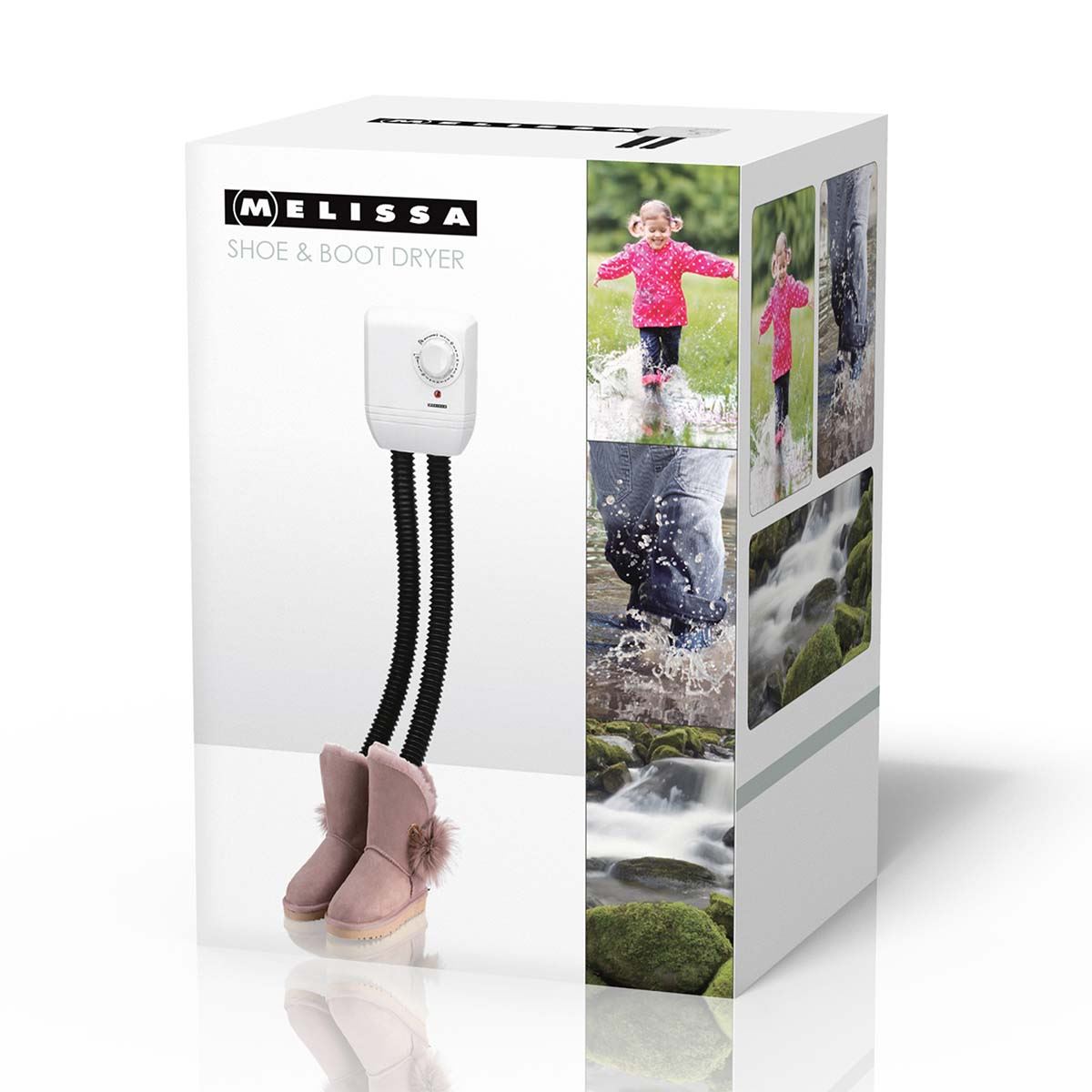 MELISSA Shoe dryer with two hoses for one pair of shoes or boots 250W White