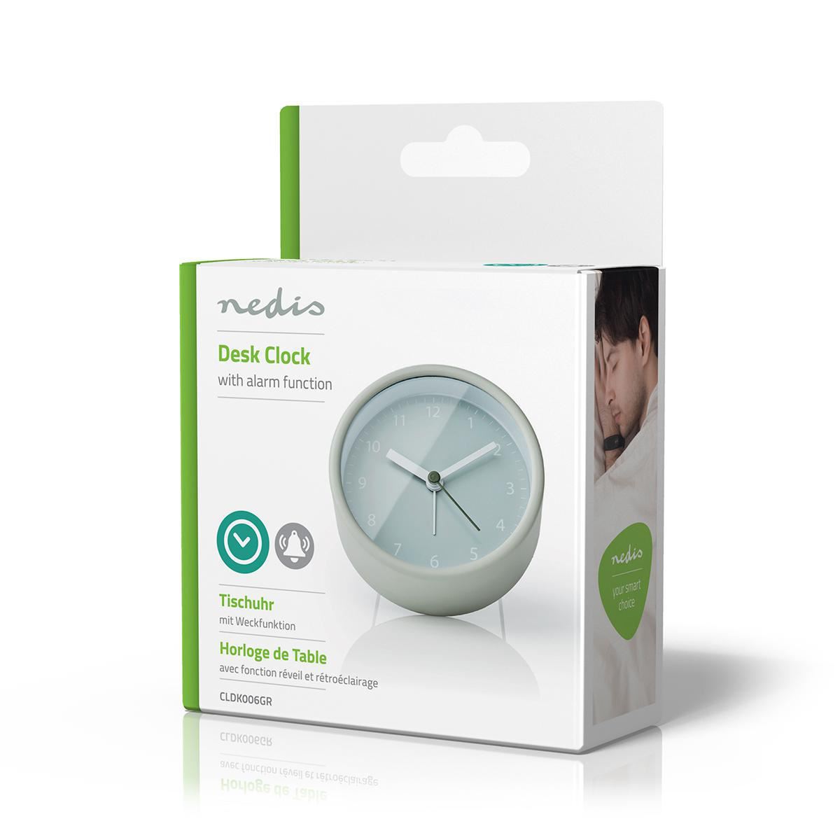 Nedis Analogue Desk Alarm Clock | Snooze function | Green