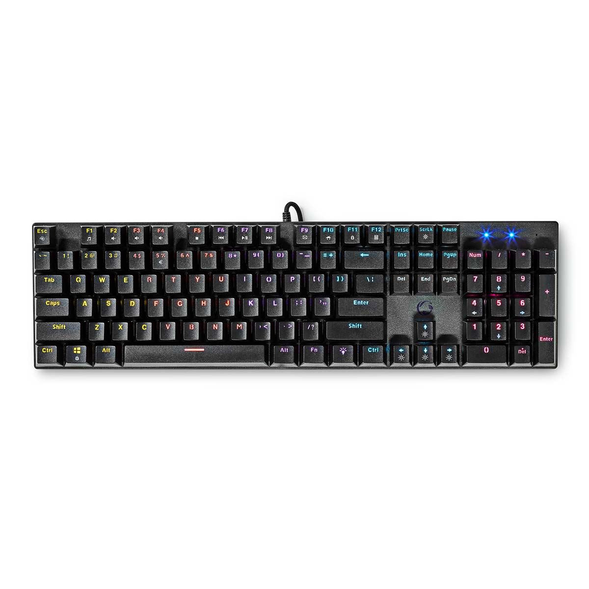 Nedis Wired Gaming Keyboard | USB Type-A | Mechanical Keys | LED | QWERTY | US Layout | USB Powered | Power cable length: 1.50 m | Gaming