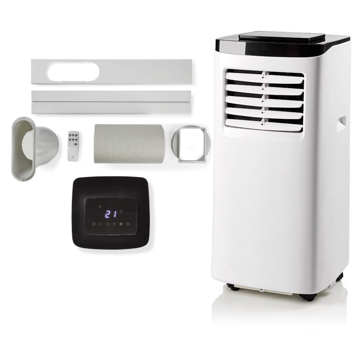 Nedis Mobile Air Conditioner | 7000 BTU | 60 m³ | 2-Speed | Remote control | Shut-off timer | White