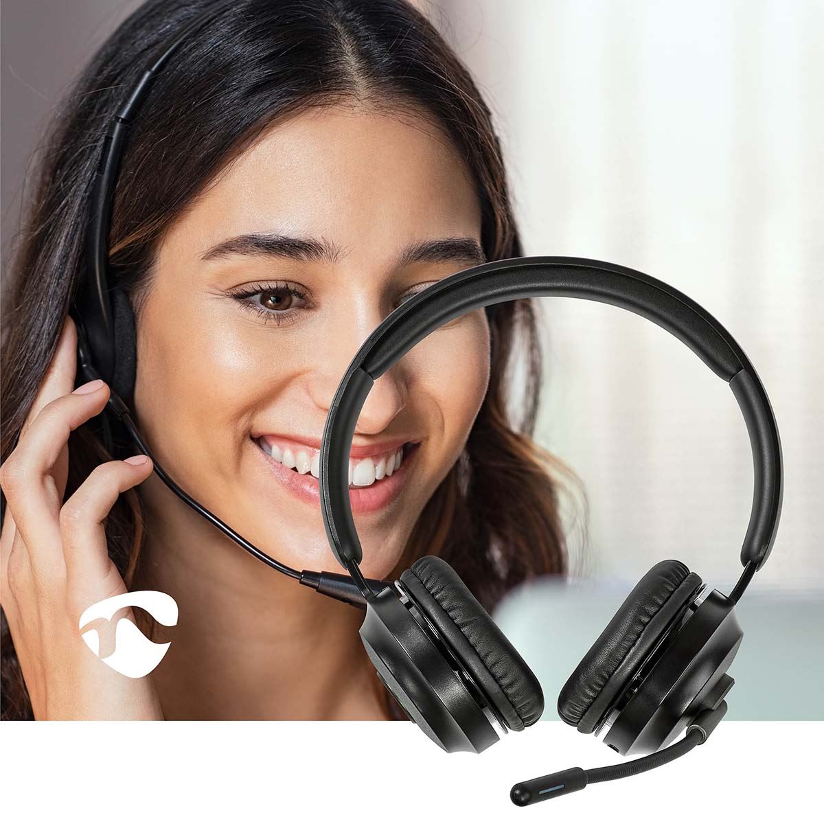 Nedis PC Headset | On-Ear | Stereo | Bluetooth | Fold-Away Microphone | Black