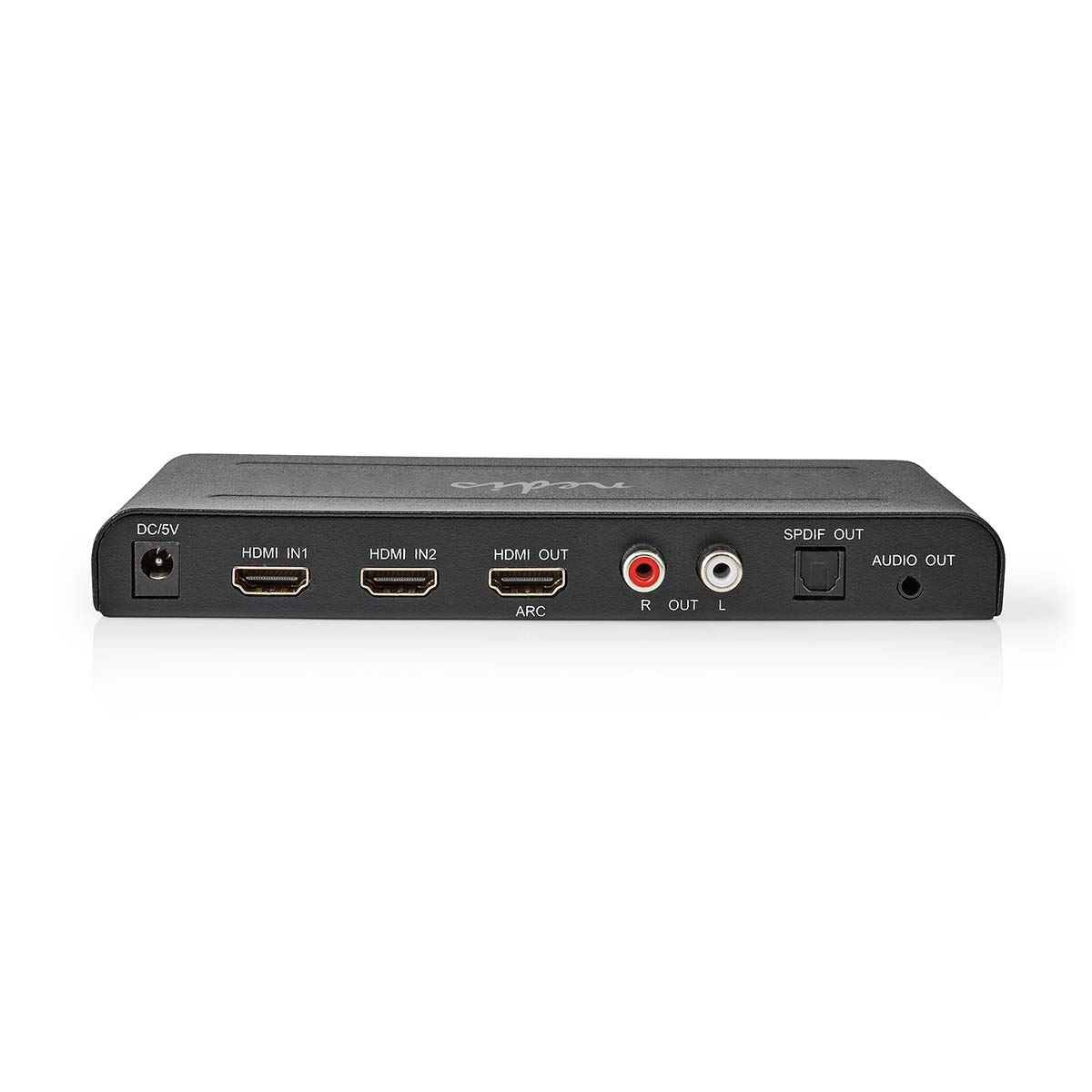 Nedis HDMI™ Extractor | 2x HDMI™ Input | TosLink Female / 1x HDMI™ Output / 2x RCA / 3.5 mm | Maximum resolution: 4K@60Hz | 18 Gbps | Metal | Anthracite | Box