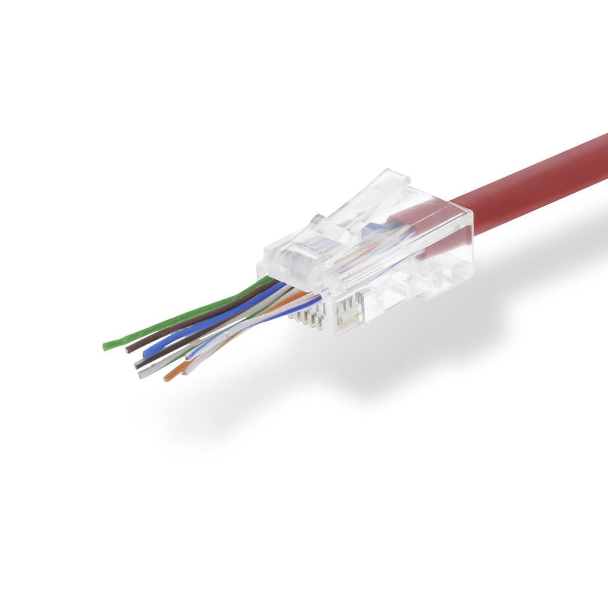 Nedis RJ45 Connector | RJ45 Pass Through | Solid UTP CAT5 | Straight | Gold Plated | 10 pcs | PVC | Transparent | Box