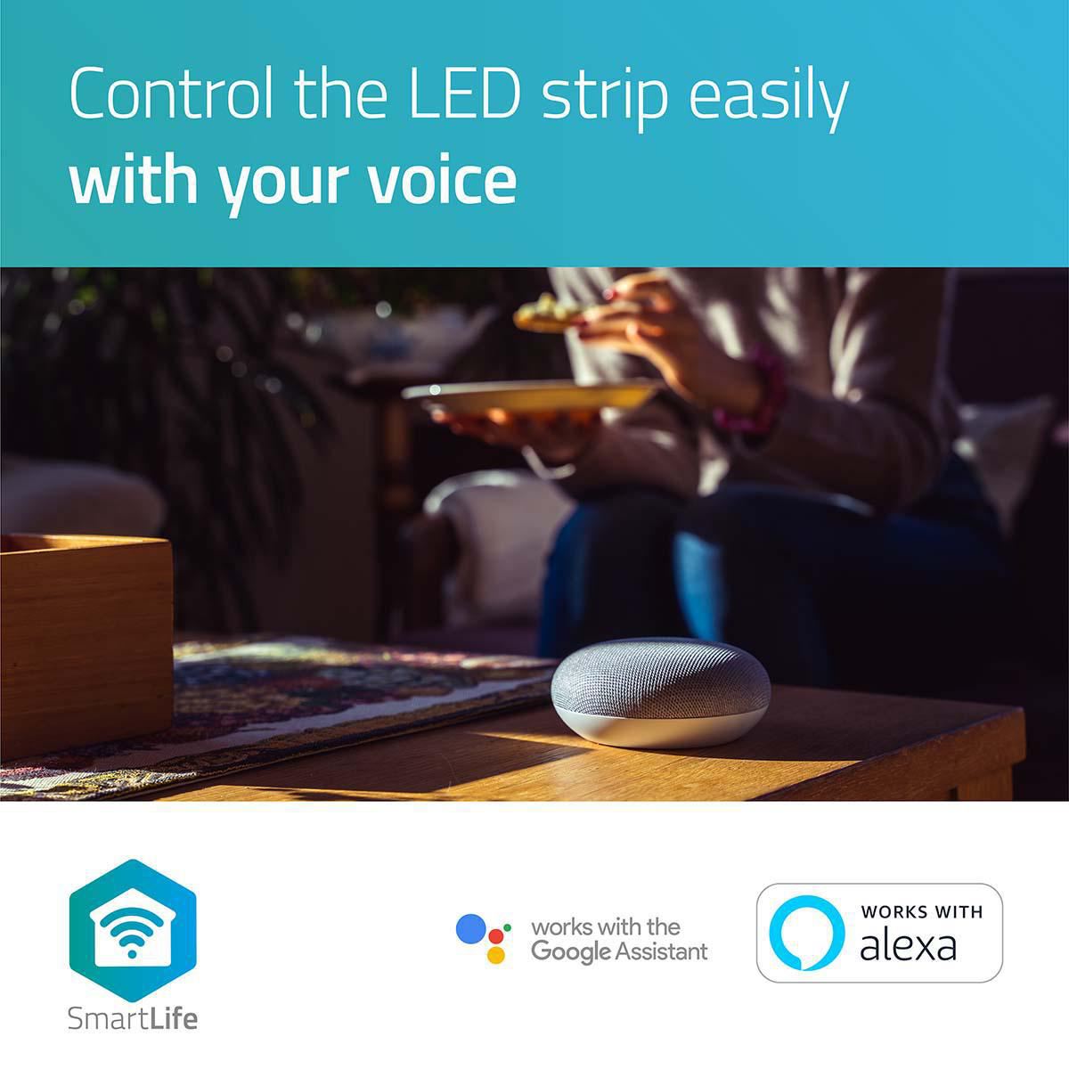 Nedis SmartLife LED Strip | Wi-Fi | Cool White / RGB / Warm White | SMD | 5.00 m | IP44 | 2700 - 6500 K | 960 lm | Android™ / IOS