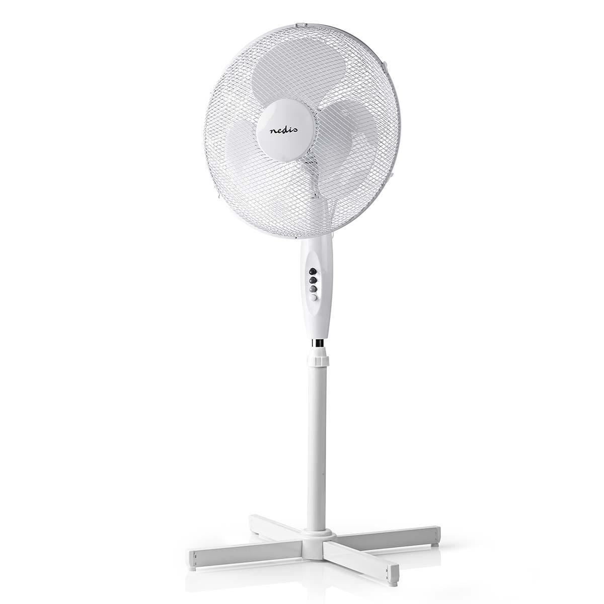 Nedis Stand Fan | Diameter: 400 mm | 3-Speed | Oscillation | 45 W | Adjustable height | White