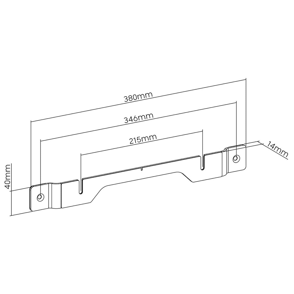 Nedis Soundbar Mount | Compatible with: Sonos® Ray™ | Wall | 2 kg | Fixed | ABS / Steel | Black