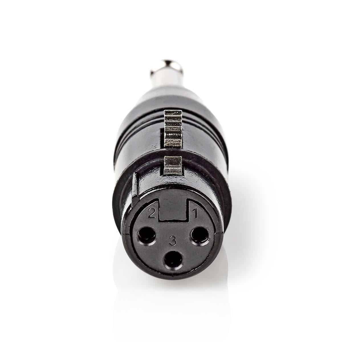 Nedis XLR Adapter | XLR 3-Pin Female | 6.35 mm Male | Nickel Plated | Straight | Metal | Black | 1 pcs | Polybag