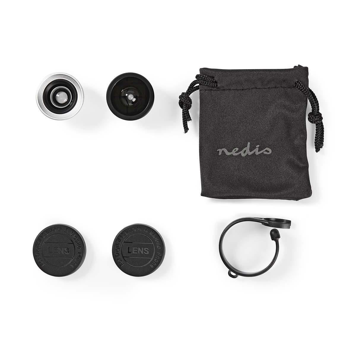Nedis Camera Lens Kit | Used for: Smartphone / Tablet | 3-in-1 | Lens type: Fish Eye / Macro / Wide Angle | Screw and Plug
