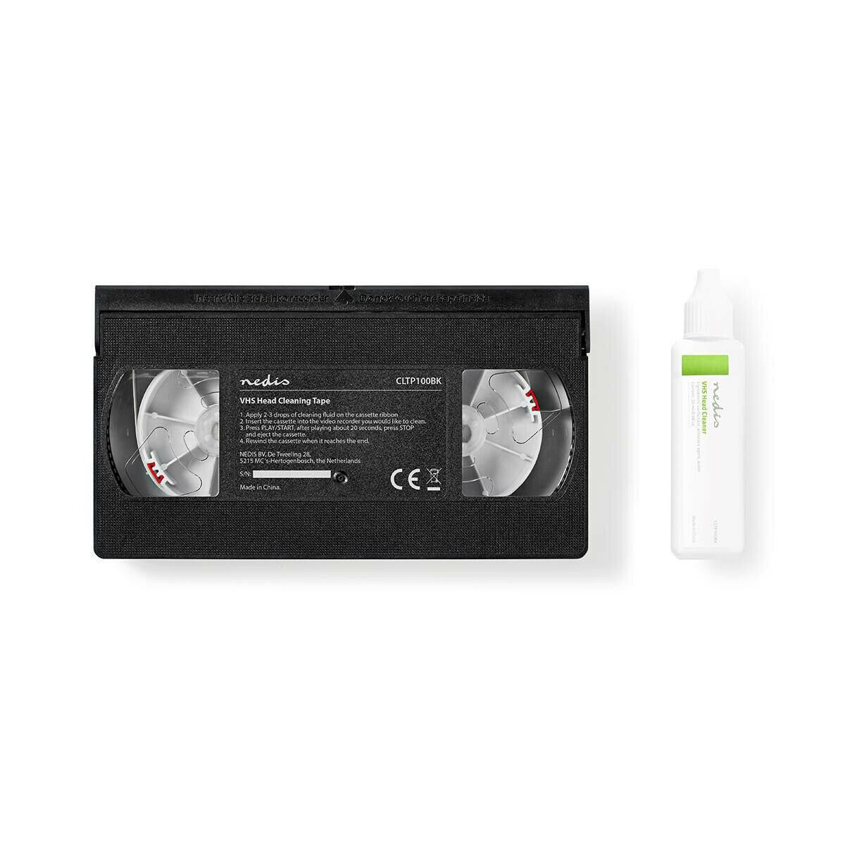 Nedis Head Cleaning Tape | 20 ml | VHS Heads | Black