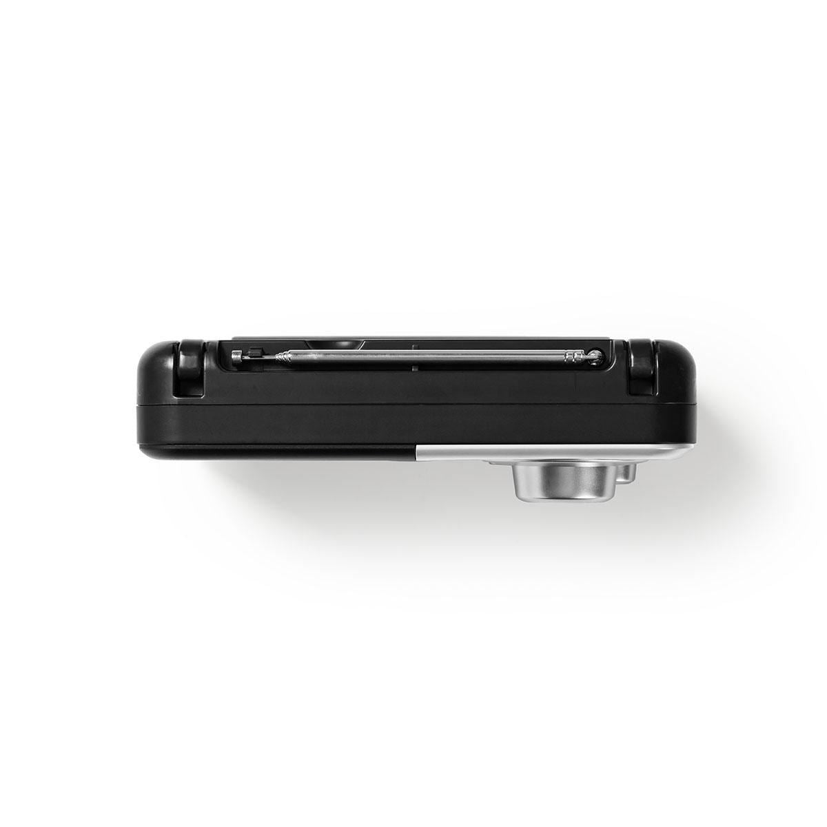 Nedis FM Radio | Portable Design | FM | Battery Powered / Mains Powered | Analogue | 2.4 W | Black White Screen | Headphone output | Carrying handle | Black / White