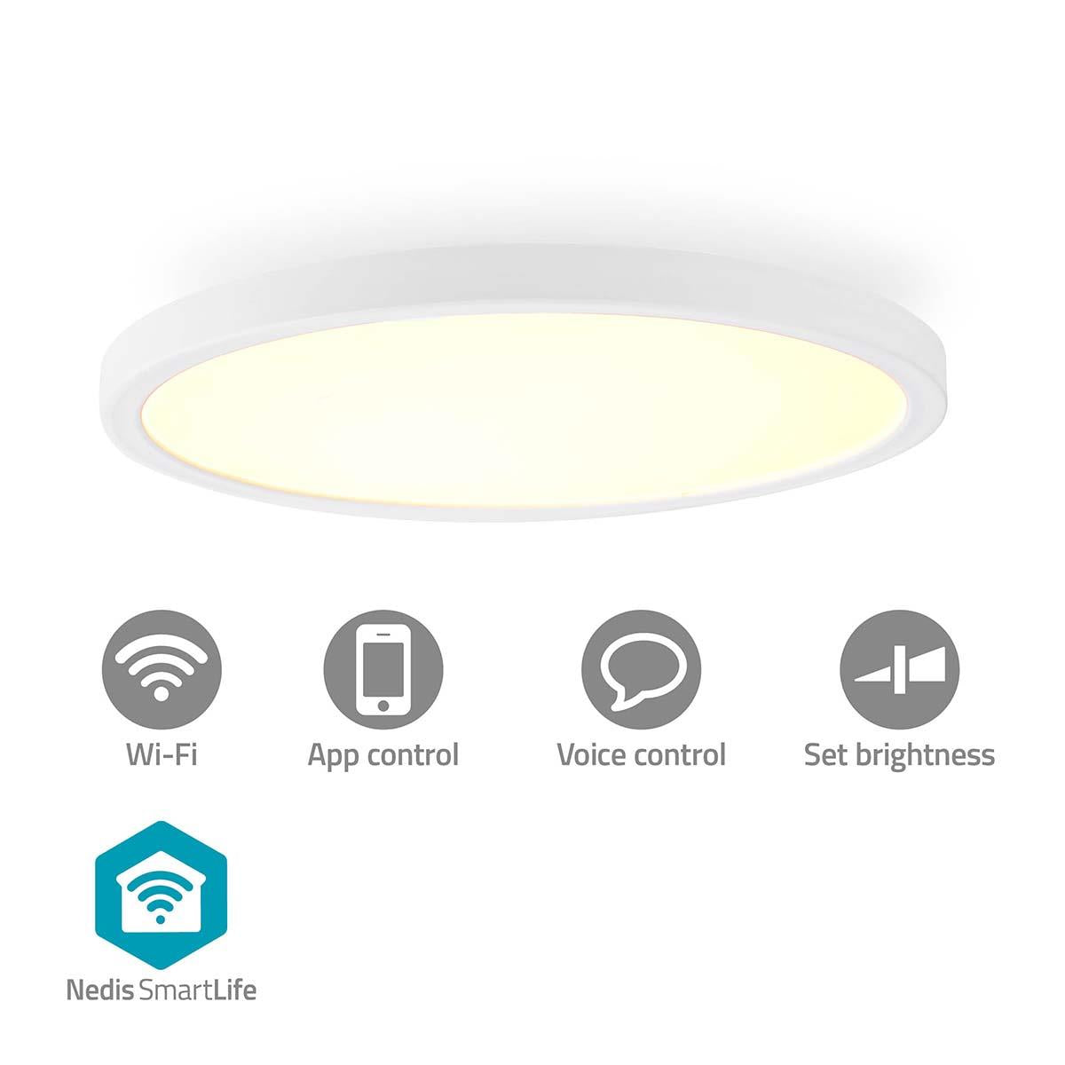 Nedis SmartLife Ceiling Light | Wi-Fi | RGB / Warm to Cool White | Round | Diameter: 290 mm | 1800 lm | 2700 - 6500 K | IP20 | Energy class: F | Android™ / IOS