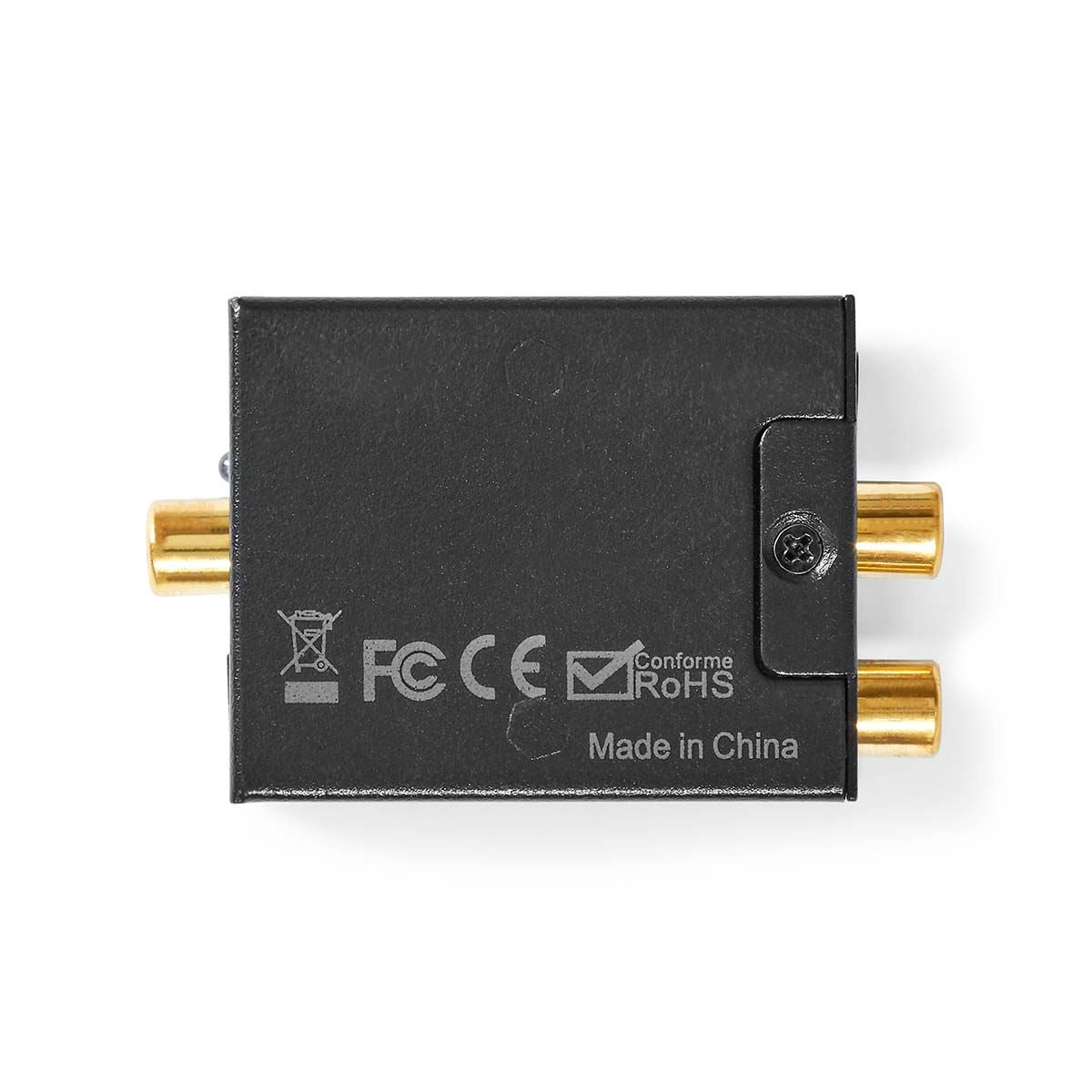 Nedis Digital Audio Converter | 1-way | Connection input: 1x Digital RCA / 1x TosLink | Connection output: 1x (2x RCA) / 1x 3.5 mm | Automatic | Integrated amplifier | Black