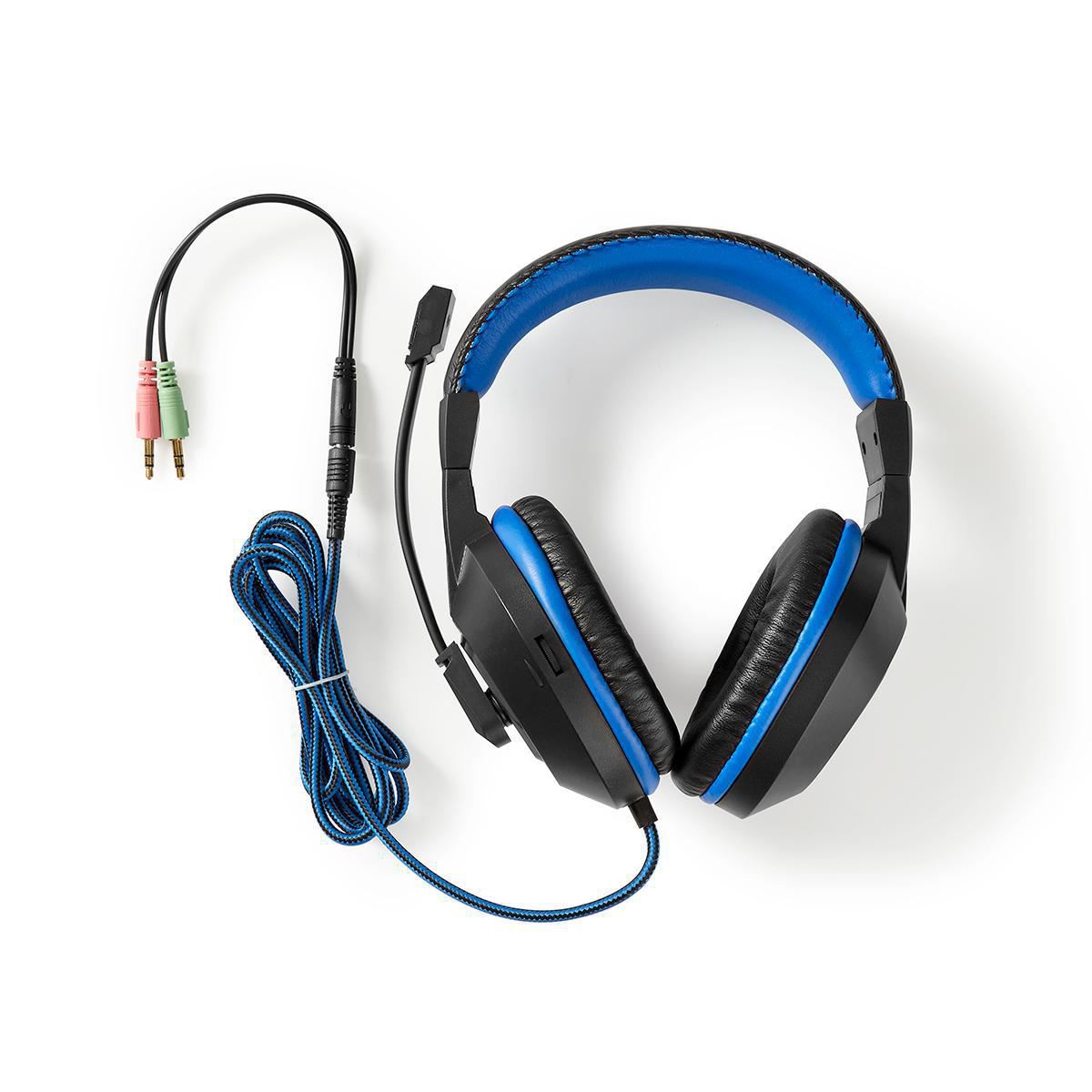 Nedis Gaming Combo Kit | 3-in-1 | Headset, Mouse and Mouse Pad | Black / Blue