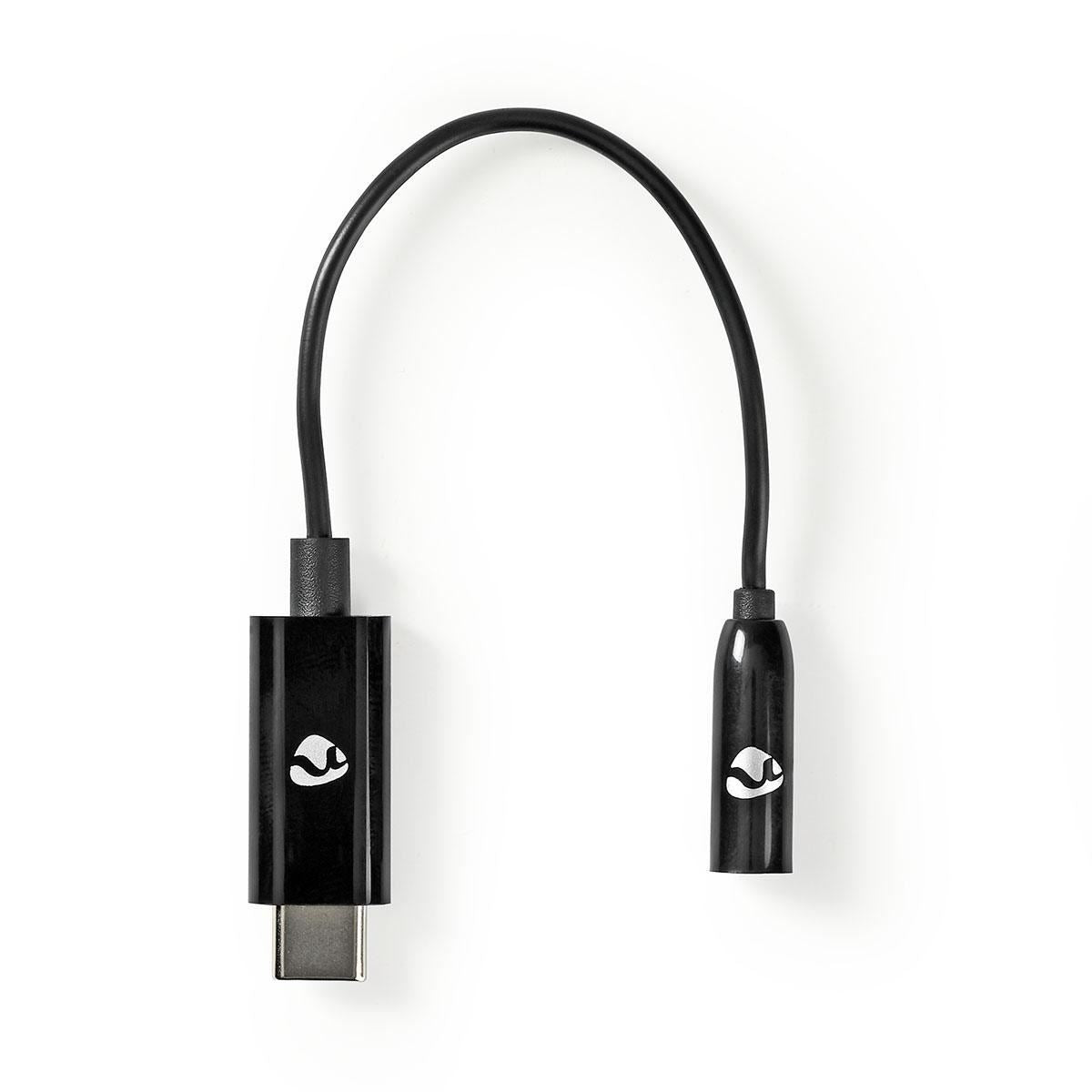 Nedis USB-C™ Adapter | USB 3.2 Gen 1 | USB-C™ Male | 3.5 mm Female | 0.15 m | Round | Nickel Plated | PVC | Black | Box