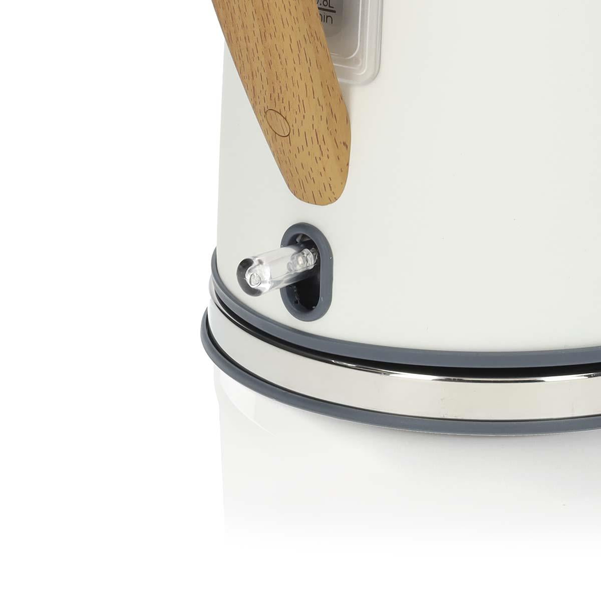 Nedis Electric Kettle | 1.7 l | Soft-Touch | White | Rotatable 360 degrees | Concealed heating element | Strix® controller | Boil-dry protection