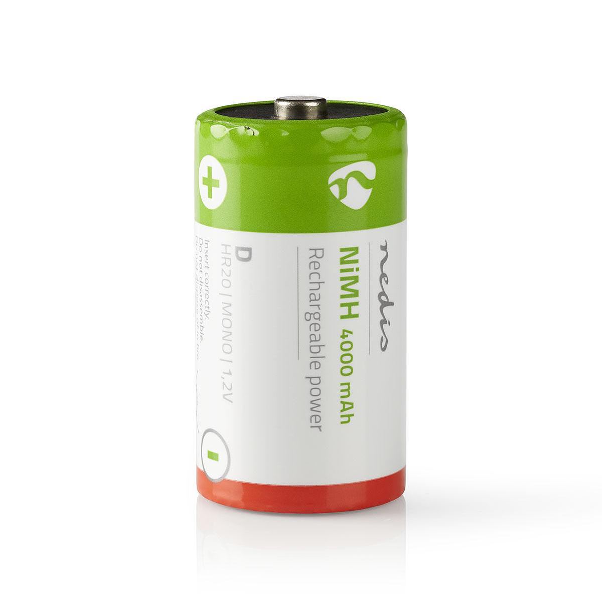 Nedis Rechargeable NiMH Battery D | 1.2 V DC | 4000 mAh | Precharged | 2-Pack | HR20