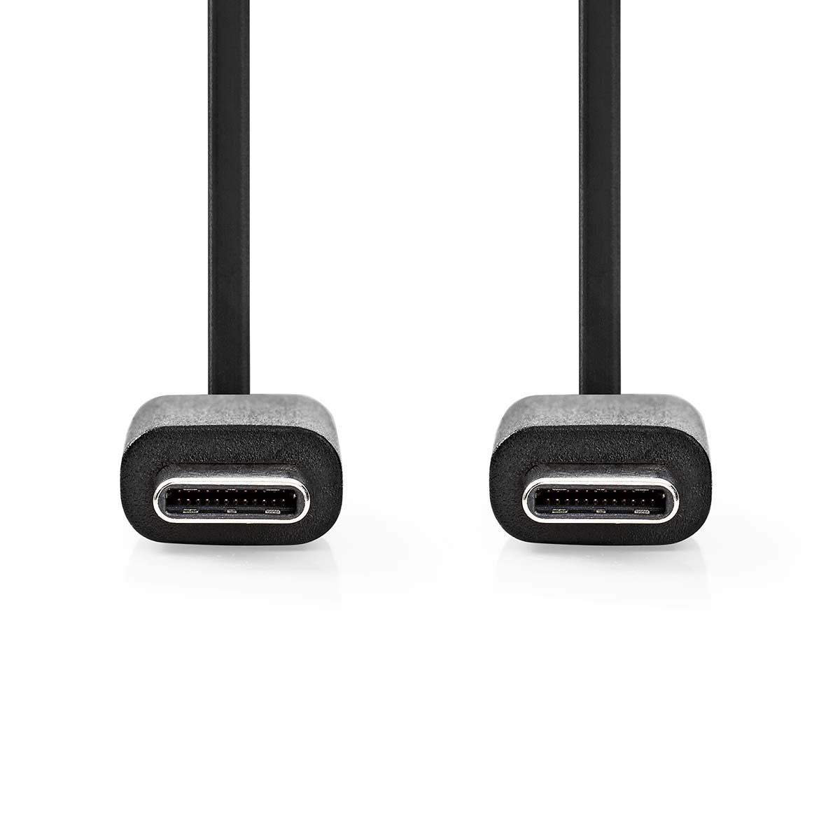 Nedis USB Cable | USB 2.0 | USB-C™ Male | USB-C™ Male | 60 W | 480 Mbps | Nickel Plated | 1.00 m | Round | PVC | Black | Label | 17.081.116