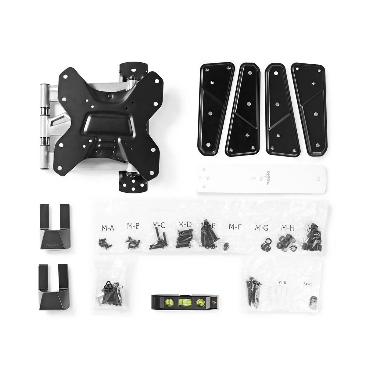 Nedis Full Motion TV Wall Mount | 23 - 55 " | Maximum supported screen weight: 30 kg | Tiltable | Rotatable | Minimum wall distance: 48 mm | Maximum wall distance: 410 mm | 3 Pivot point(s) | Steel | Black