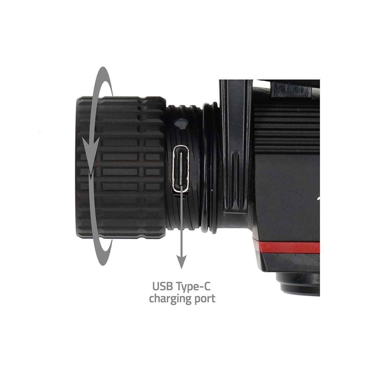 Nedis LED headlight | Battery Powered / USB Powered | 3.7 V DC | Batteries included | Rechargeable | Rated luminous flux: 1000 lm | Light range: 180 m