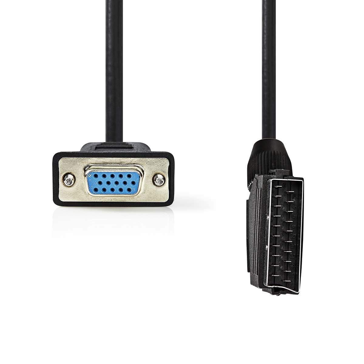 Nedis SCART Cable | SCART Male | VGA Female | Nickel Plated | 480p | 2.00 m | Round | PVC | Black