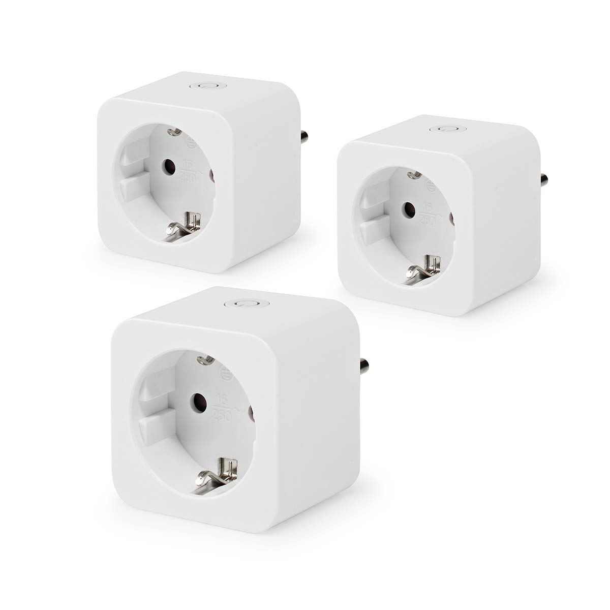 Nedis SmartLife Smart Plug | Wi-Fi | IP21 | Power meter | 3680 W | Type F (CEE 7/7) | 0 - 55 °C | Android™ / IOS | White | 3 pcs